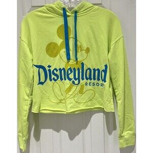 Disneyland Neon Hooded Crop Top Size Xs